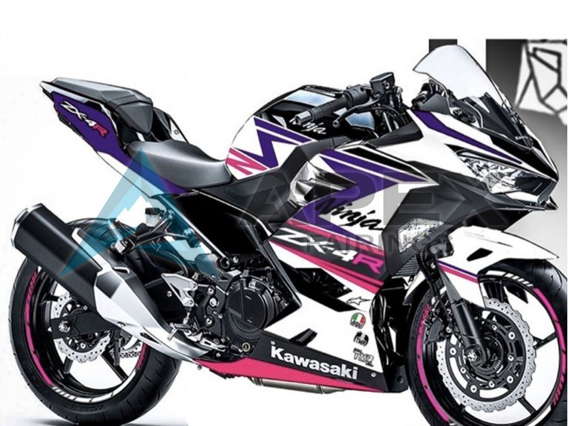 White Purple Pink - Kawasaki Ninja400 / EX400 (2018-2025) ABS Fairings | Apex Fairings