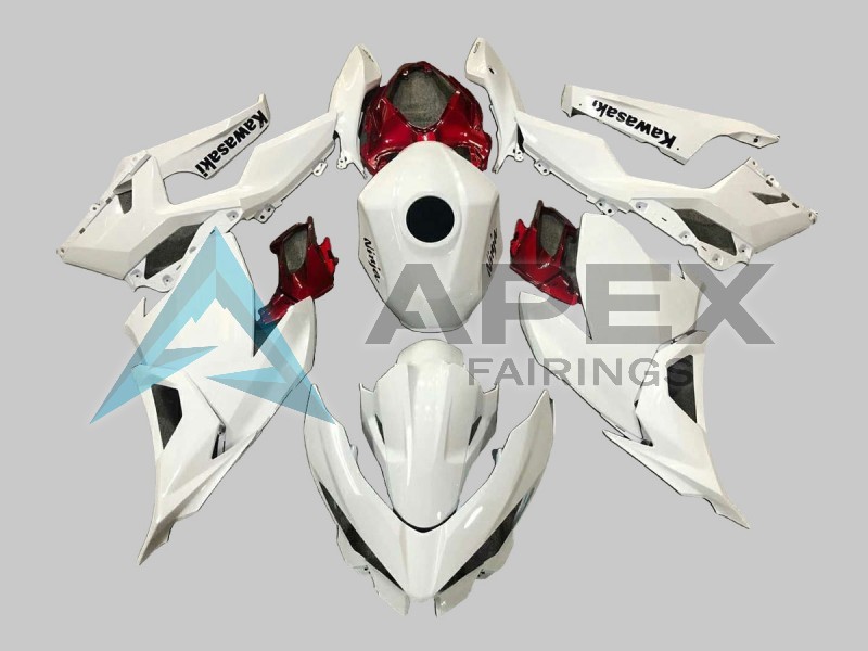 White Red Black - Kawasaki Ninja400 / EX400 (2018-2025) ABS Fairings — Style FE68 | Apex Fairings