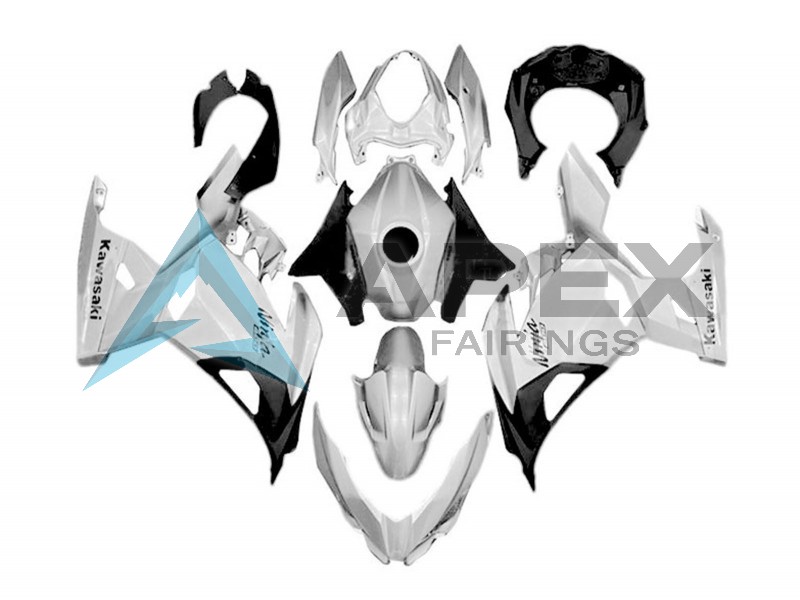 White Silver Black - Kawasaki Ninja400 / EX400 (2018-2025) ABS Fairings | Apex Fairings