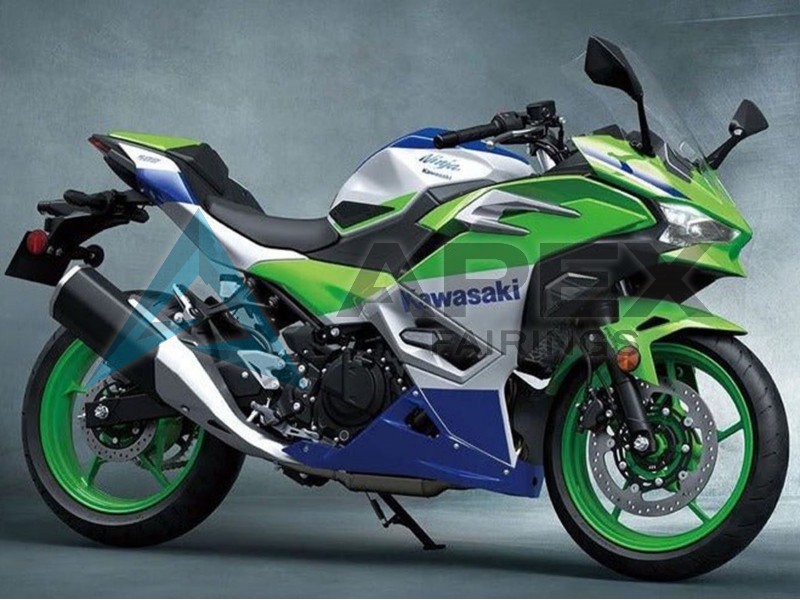 Silver Green Blue - Kawasaki Ninja500 / EX500 (2024-2025) ABS Fairings | Apex Fairings