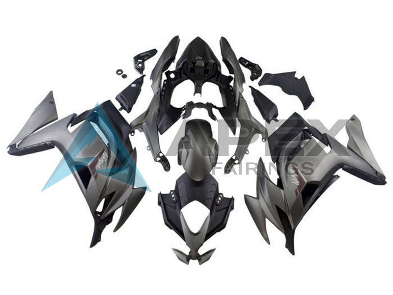 Matte Grey Matte Black - Kawasaki Ninja650 / Ninja650R (2020-2026) ABS Fairings | Apex Fairings