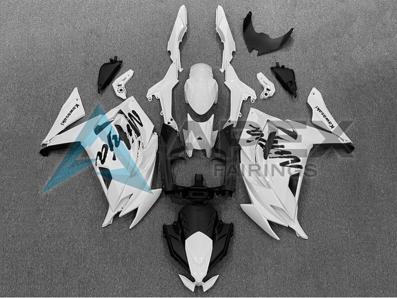 White Black - Kawasaki Ninja650 / Ninja650R (2020-2026) ABS Fairings | Apex Fairings