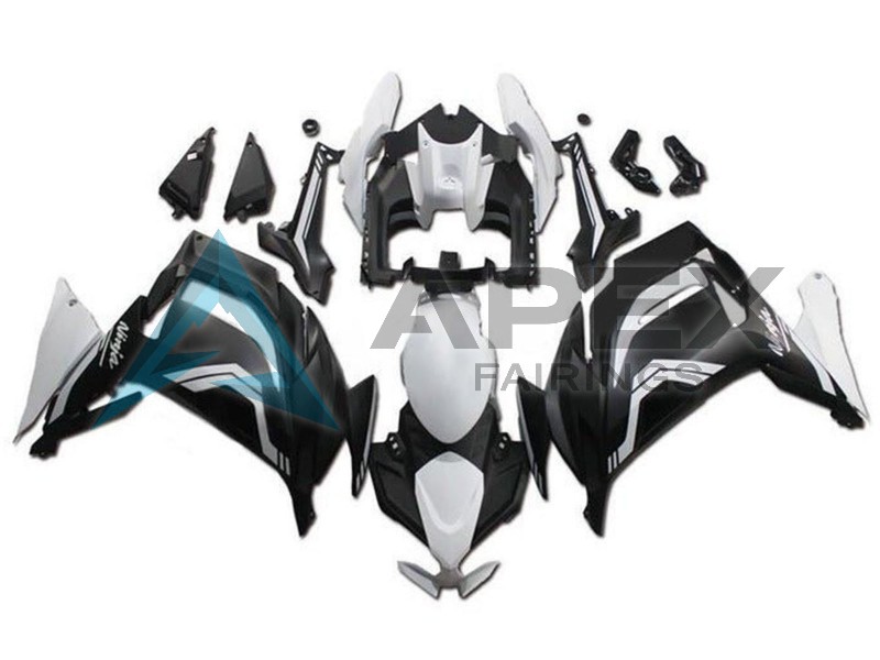 White Matte Black - Kawasaki Ninja650 / Ninja650R (2020-2026) ABS Fairings | Apex Fairings