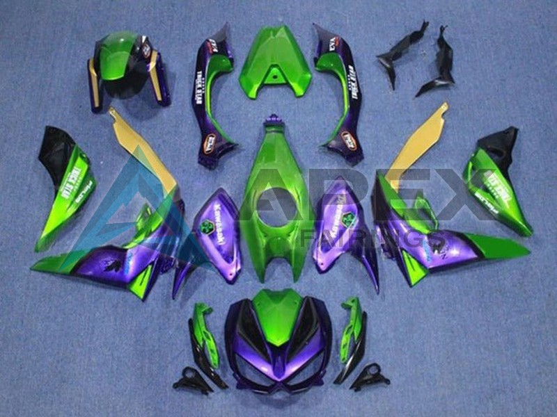 Green Yellow Purple Black - Kawasaki Z1000 (2014-2016) ABS Fairings | Apex Fairings