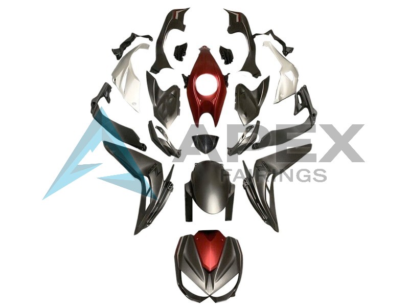 Silver Red Matte Black - Kawasaki Z1000 (2014-2016) ABS Fairings | Apex Fairings
