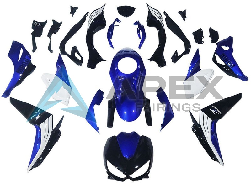 White Blue Black - Kawasaki Z1000 (2014-2016) ABS Fairings | Apex Fairings