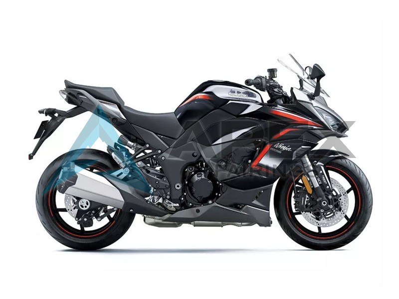 Black Red Silver - Kawasaki Z1000SX (2020-2026) ABS Fairings | Apex Fairings