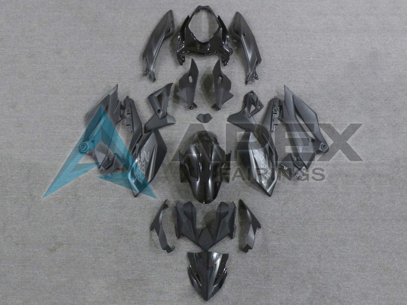 Matte Black Glossy Black - Kawasaki Z400 (2018-2025) ABS Fairings | Apex Fairings