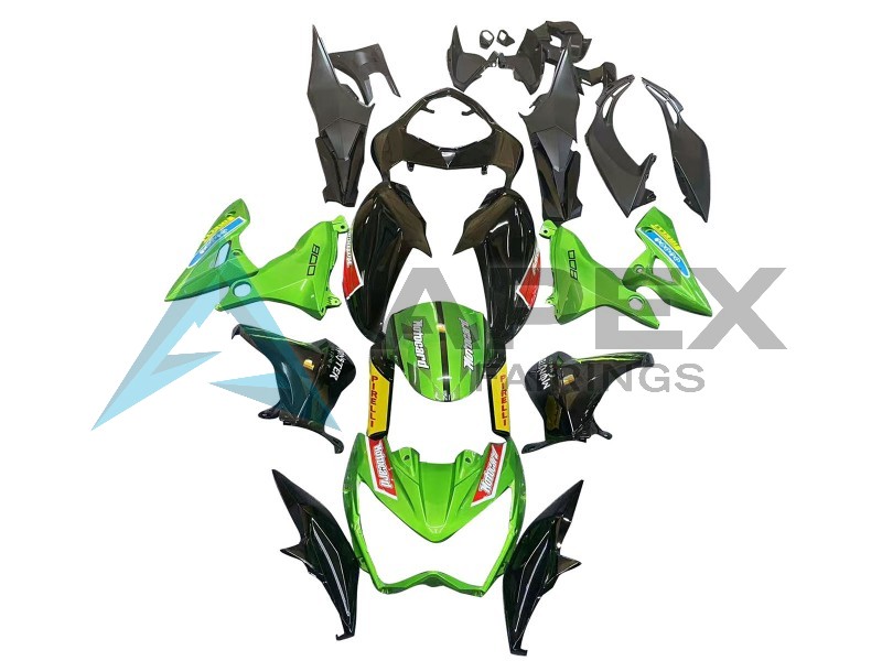 Green Glossy Black Red Yellow - Kawasaki Z800 (2013-2016) ABS Fairings | Apex Fairings
