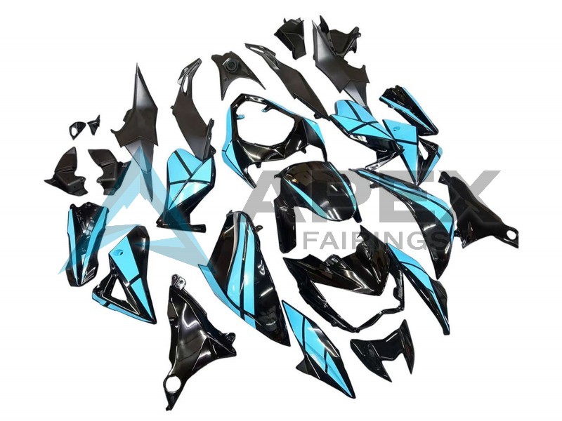 Light Blue Glossy Black - Kawasaki Z800 (2013-2016) ABS Fairings | Apex Fairings