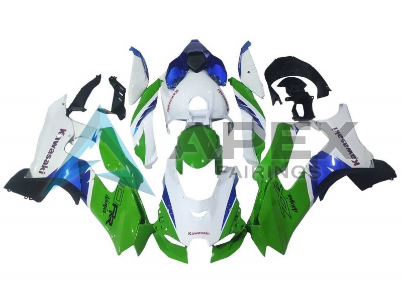 White Green Blue Black - Kawasaki ZX-10R (2021-2025) ABS Fairings | Apex Fairings