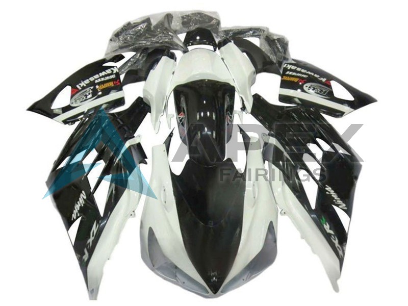 White Black - Kawasaki ZX-14R (2012-2026) ABS Fairings | Apex Fairings