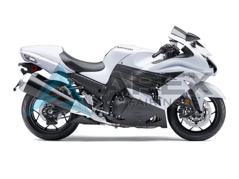 White Matte Black - Kawasaki ZX-14R (2012-2026) ABS Fairings | Apex Fairings