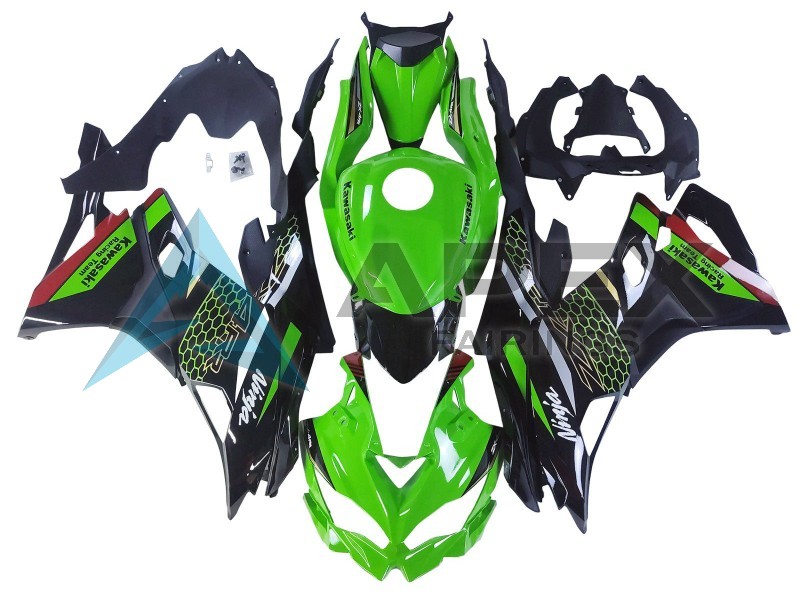 Green Black Red Honeycomb - Kawasaki ZX-25R (2019-2026) ABS Fairings | Apex Fairings