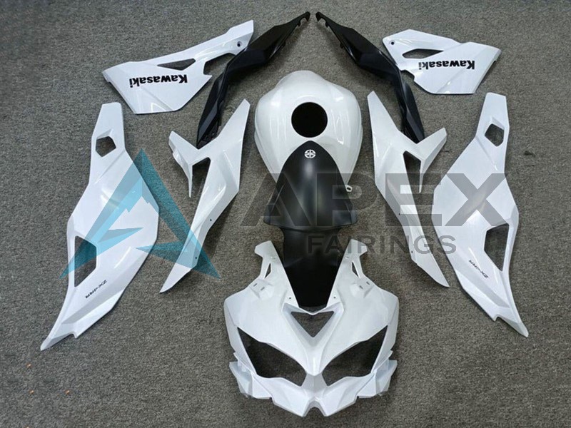 White Matte Black - Kawasaki ZX-25R (2019-2026) ABS Fairings | Apex Fairings