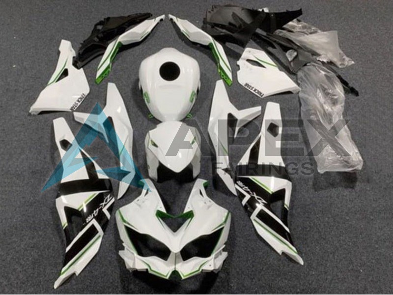 White Black Green - Kawasaki ZX-25R / ZX-4R / ZX-4RR (2019-2025) ABS Fairings | Apex Fairings