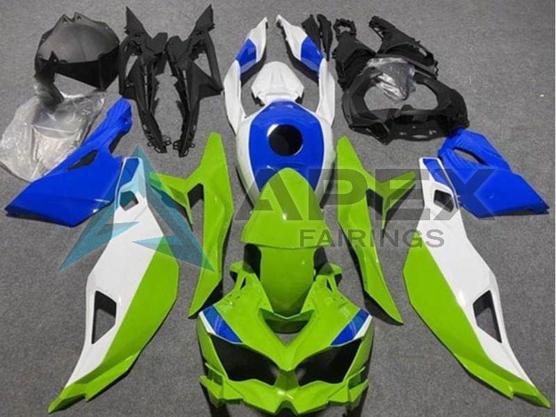 White Blue Green - Kawasaki ZX-25R / ZX-4R / ZX-4RR (2019-2025) ABS Fairings | Apex Fairings