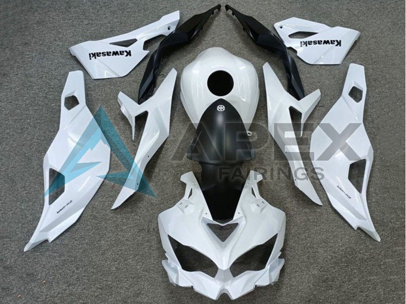 White Matte Black - Kawasaki ZX-25R / ZX-4R / ZX-4RR (2019-2025) ABS Fairings | Apex Fairings
