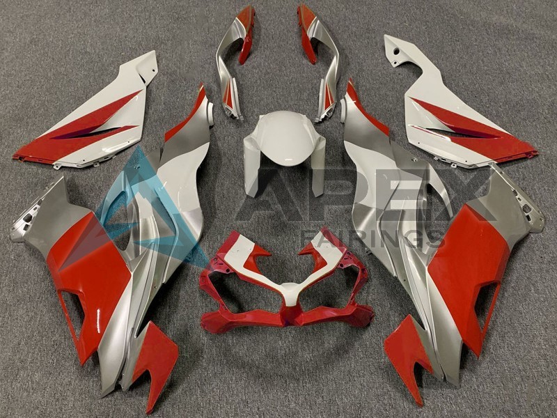White Silver Red - Kawasaki ZX-6R (2019-2023) ABS Fairings | Apex Fairings