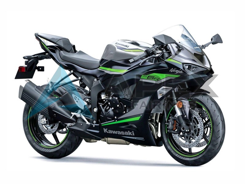 Black Grey Green - Kawasaki ZX-6R (2024-2026) ABS Fairings | Apex Fairings
