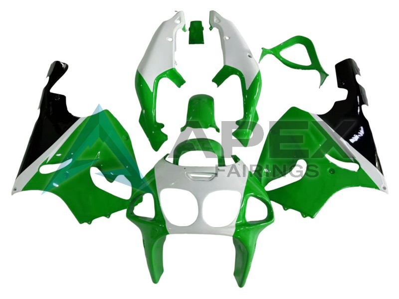 White Green Black - Kawasaki ZX-7R (1996-2003) ABS Fairings | Apex Fairings