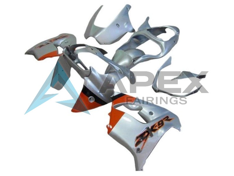 Silver Orange Black - Kawasaki ZX-9R (2002-2003) ABS Fairings | Apex Fairings