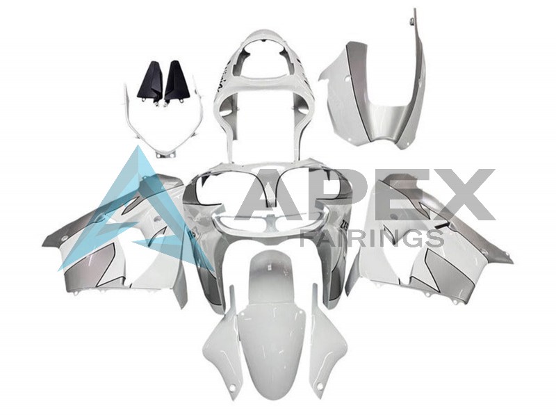 White Silver - Kawasaki ZX-9R (2002-2003) ABS Fairings | Apex Fairings
