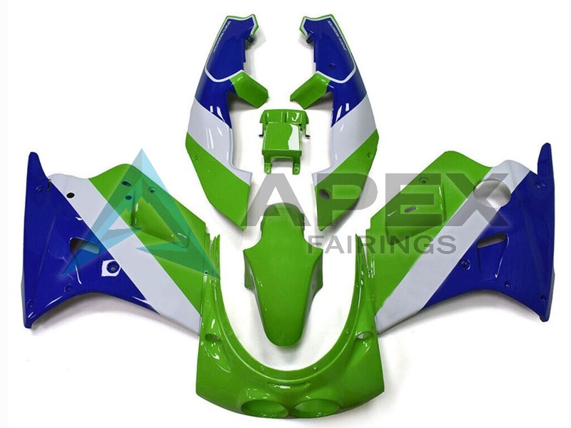 Green White Blue - Kawasaki ZXR250 (1989-2007) ABS Fairings | Apex Fairings