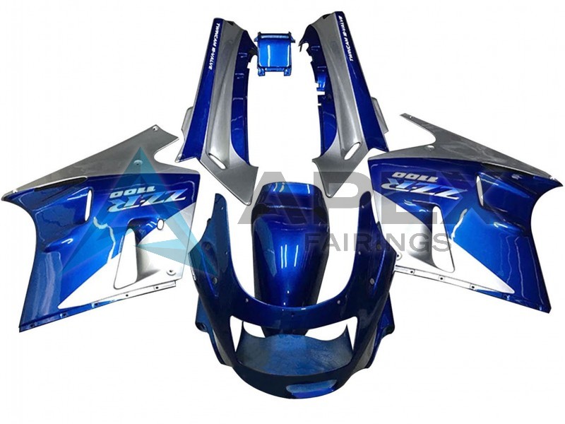 Blue White Grey - Kawasaki ZZR1100 (1990-1992) ABS Fairings | Apex Fairings