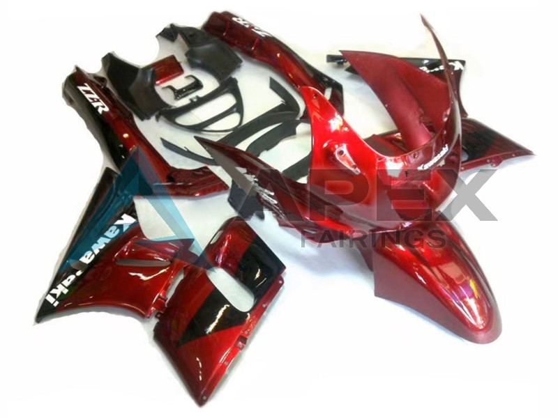 Red Glossy Black - Kawasaki ZZR600 (1998-2003) ABS Fairings | Apex Fairings