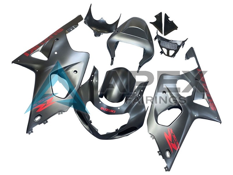 Matte Grey Red Decal - Suzuki GSX-R1000 (2000-2002) ABS Fairings | Apex Fairings — view 2