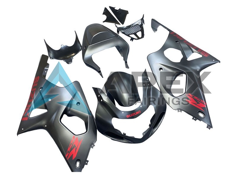 Matte Grey Red Decal - Suzuki GSX-R1000 (2000-2002) ABS Fairings | Apex Fairings — view 3
