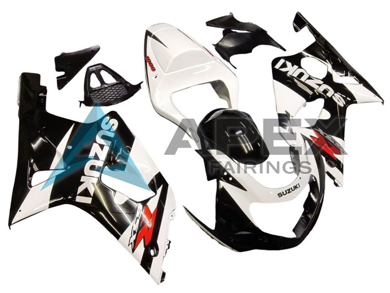 White Glossy Black Red - Suzuki GSX-R1000 (2000-2002) ABS Fairings | Apex Fairings — view 2