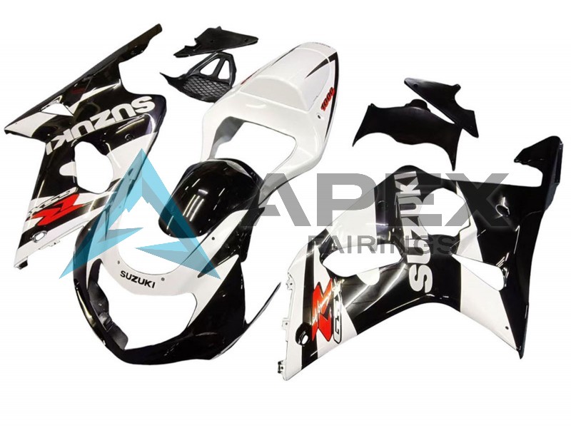 White Glossy Black Red - Suzuki GSX-R1000 (2000-2002) ABS Fairings | Apex Fairings — view 3