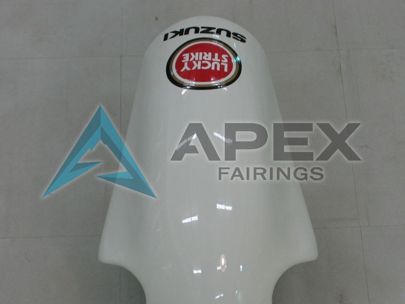 White Red Lucky Strike - Suzuki GSX-R1000 (2000-2002) ABS Fairings | Apex Fairings — view 2