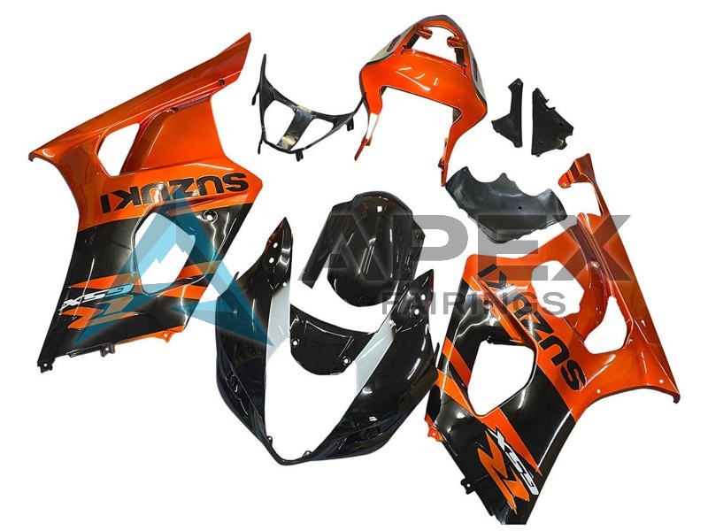 Burnt Orange Glossy Black - Suzuki GSX-R1000 (2003-2004) ABS Fairings | Apex Fairings — view 2