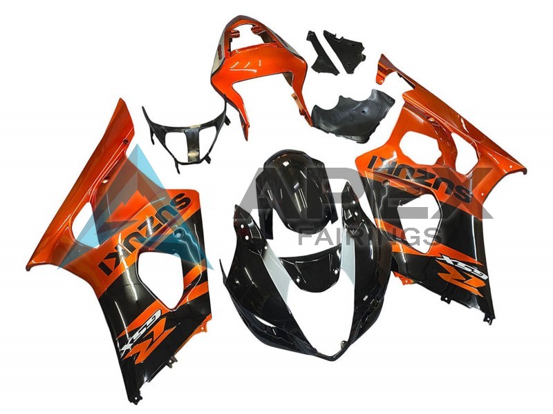 Burnt Orange Glossy Black - Suzuki GSX-R1000 (2003-2004) ABS Fairings | Apex Fairings — view 3