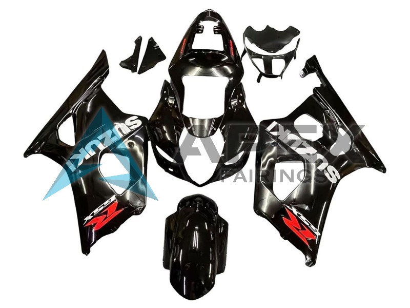 Glossy Black White Red Decals - Suzuki GSX-R1000 (2003-2004) ABS Fairings | Apex Fairings — view 2