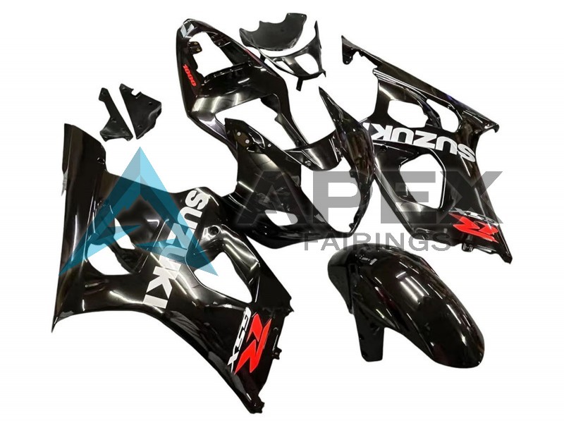 Glossy Black White Red Decals - Suzuki GSX-R1000 (2003-2004) ABS Fairings | Apex Fairings — view 3