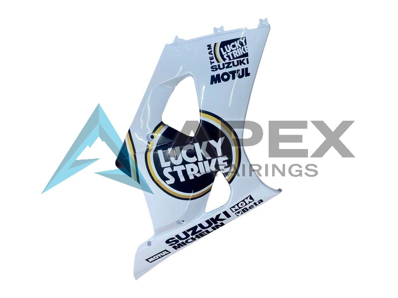 White Black Gold Motul Lucky Strike - Suzuki GSX-R1000 (2003-2004) ABS Fairings | Apex Fairings — view 4