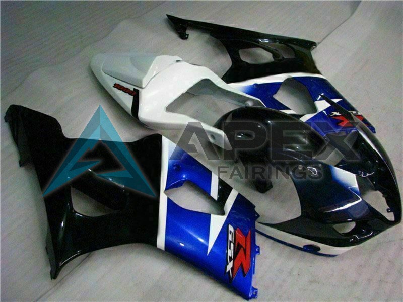 White Blue Glossy Black Red - Suzuki GSX-R1000 (2003-2004) ABS Fairings | Apex Fairings — view 2