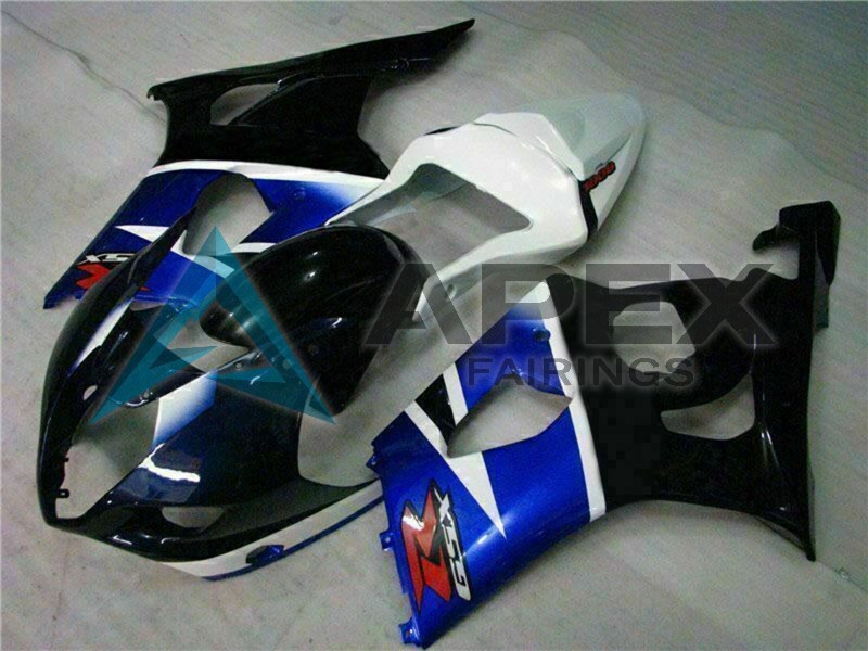 White Blue Glossy Black Red - Suzuki GSX-R1000 (2003-2004) ABS Fairings | Apex Fairings — view 3