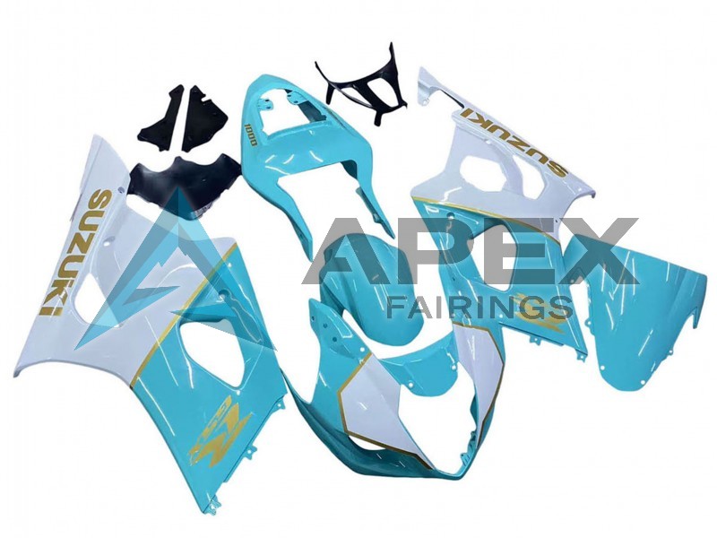 White Light Blue Gold - Suzuki GSX-R1000 (2003-2004) ABS Fairings | Apex Fairings — view 3