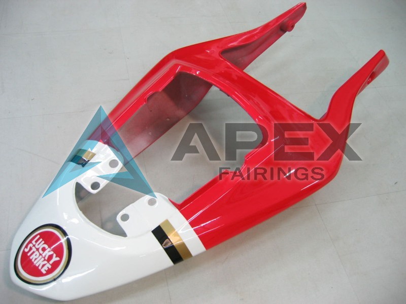 White Red Motul Lucky Strike - Suzuki GSX-R1000 (2003-2004) ABS Fairings | Apex Fairings — view 3
