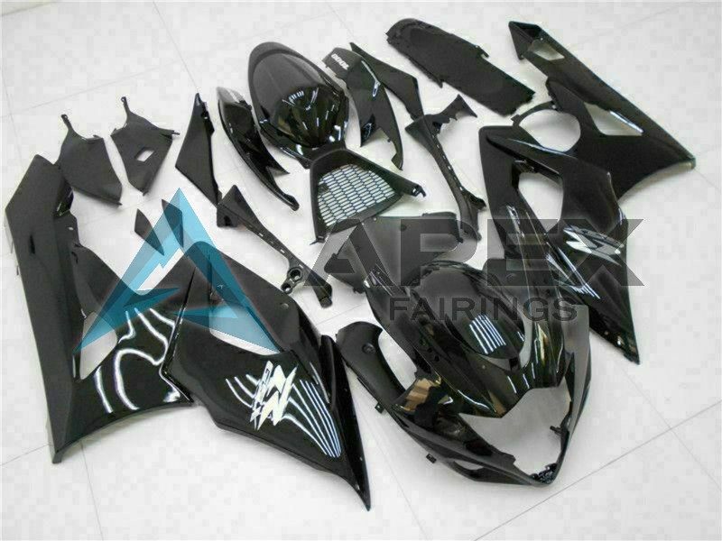 Glossy Black - Suzuki GSX-R1000 (2005-2006) ABS Fairings | Apex Fairings — view 2