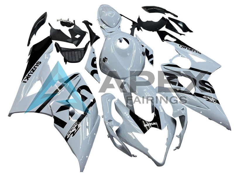 Light Gray Black - Suzuki GSX-R1000 (2005-2006) ABS Fairings | Apex Fairings — view 2