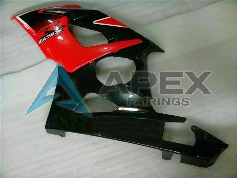 Red Glossy Black Matte Black - Suzuki GSX-R1000 (2005-2006) ABS Fairings | Apex Fairings — view 3