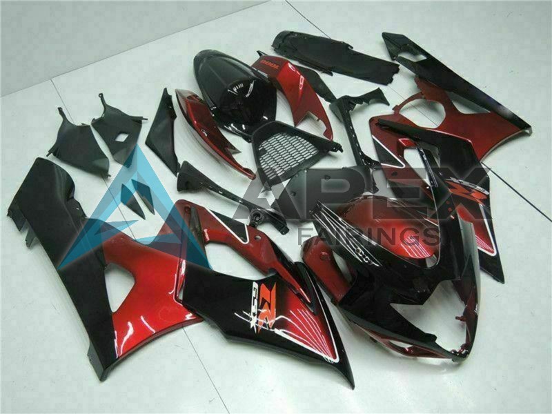 Red Glossy Black - Suzuki GSX-R1000 (2005-2006) ABS Fairings | Apex Fairings — view 2