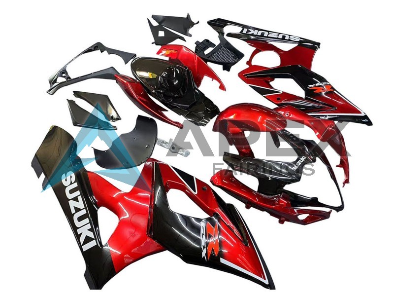 Red Glossy Black - Suzuki GSX-R1000 (2005-2006) ABS Fairings | Apex Fairings — view 2