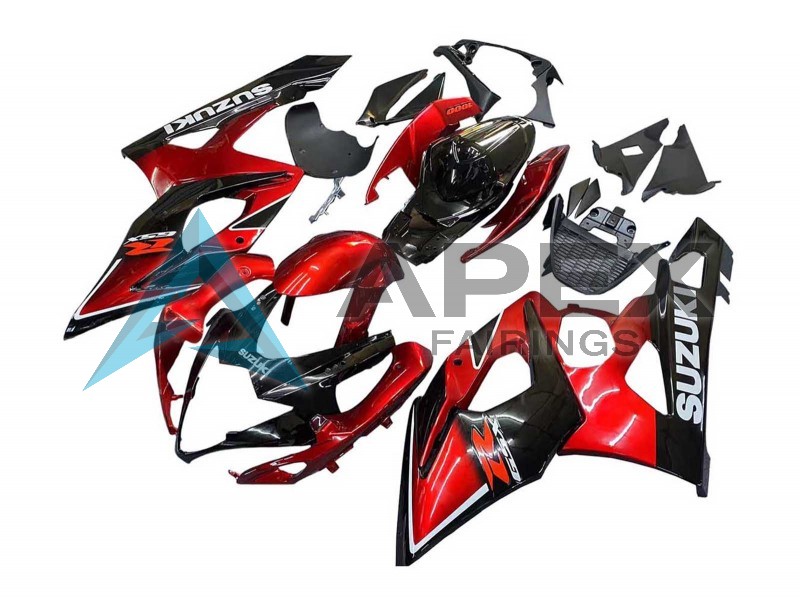 Red Glossy Black - Suzuki GSX-R1000 (2005-2006) ABS Fairings | Apex Fairings — view 3